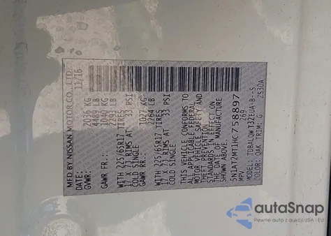 2017 Nissan Rogue Sv from USA, damaged, VIN 5N1AT2MT1HC758897